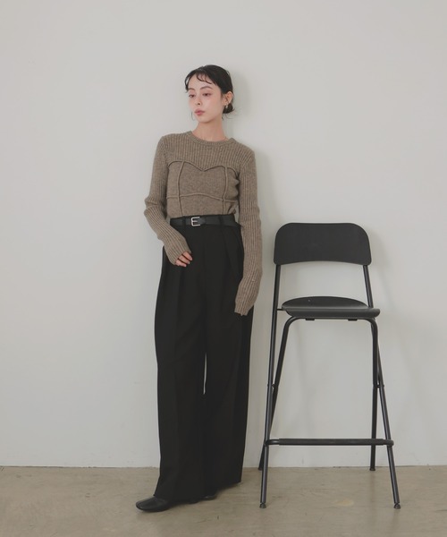 セール】ビスチェデザインリブニットトップス（ニット/セーター