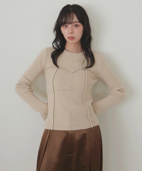 ビスチェデザインリブニットトップス（ニット/セーター）｜LIAN