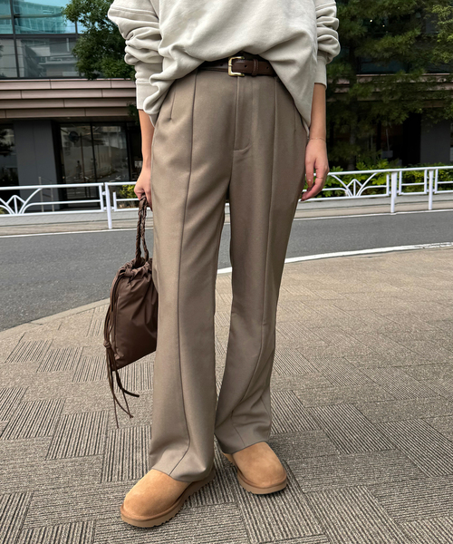 WEBのみ4サイズ展開》ウォッシャブルセミフレアパンツ（その他パンツ