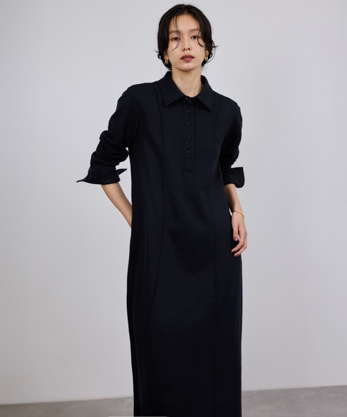 ROPE'（ロペ）の「ウールジャージーワンピース/イージーケア（ワンピース・レディース・ネイビー・FREE）」の6枚目の写真