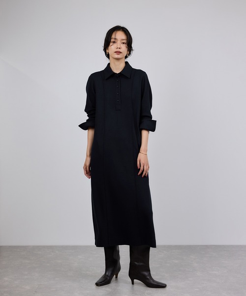 ROPE'（ロペ）の「ウールジャージーワンピース/イージーケア（ワンピース・レディース・ネイビー・FREE）」の4枚目の写真