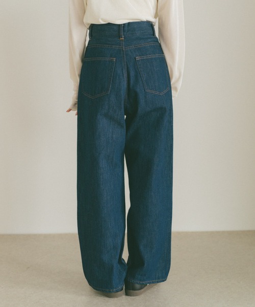 VANNIE U（ヴァニーユー）の「ハイウエストワイドデニム（デニムパンツ・レディース・ホワイト/ブラック/インディゴブルー・マルチサイズ）」の19枚目の写真