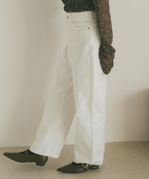 VANNIE U（ヴァニーユー）の「ハイウエストワイドデニム（デニムパンツ・レディース・ホワイト/ブラック/インディゴブルー・マルチサイズ）」の10枚目の写真