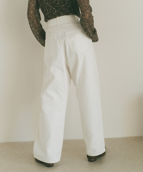 VANNIE U（ヴァニーユー）の「ハイウエストワイドデニム（デニムパンツ・レディース・ホワイト/ブラック/インディゴブルー・マルチサイズ）」の11枚目の写真