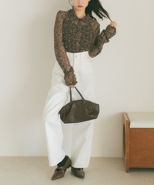 VANNIE U（ヴァニーユー）の「ハイウエストワイドデニム（デニムパンツ・レディース・ホワイト/ブラック/インディゴブルー・マルチサイズ）」の14枚目の写真