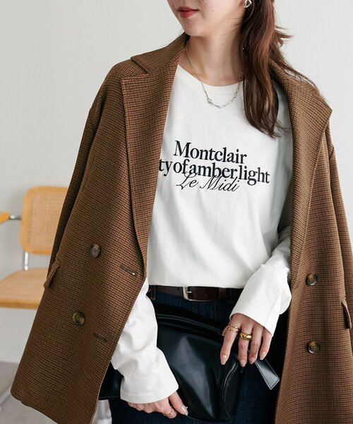 DISCOAT(ディスコート)の「シルケットロゴ刺繍ロンT(Tシャツ/カットソー・レディース・オフホワイト/チャコールグレー/ネイビー・FREE)」の2枚目の写真