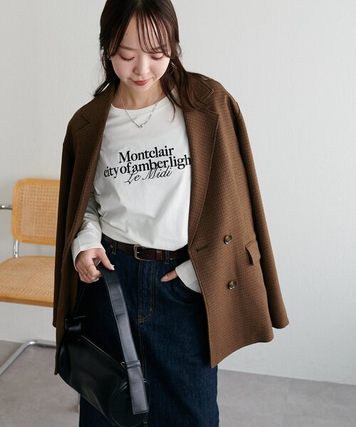 DISCOAT(ディスコート)の「シルケットロゴ刺繍ロンT(Tシャツ/カットソー・レディース・オフホワイト/チャコールグレー/ネイビー・FREE)」の11枚目の写真