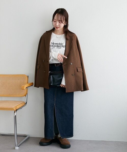 DISCOAT(ディスコート)の「シルケットロゴ刺繍ロンT(Tシャツ/カットソー・レディース・オフホワイト/チャコールグレー/ネイビー・FREE)」の13枚目の写真