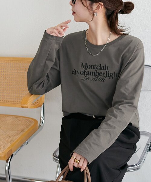 DISCOAT(ディスコート)の「シルケットロゴ刺繍ロンT(Tシャツ/カットソー・レディース・オフホワイト/チャコールグレー/ネイビー・FREE)」の16枚目の写真