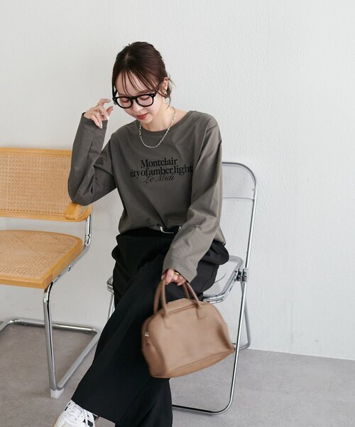 DISCOAT(ディスコート)の「シルケットロゴ刺繍ロンT(Tシャツ/カットソー・レディース・オフホワイト/チャコールグレー/ネイビー・FREE)」の17枚目の写真