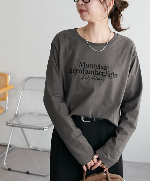 DISCOAT(ディスコート)の「シルケットロゴ刺繍ロンT(Tシャツ/カットソー・レディース・オフホワイト/チャコールグレー/ネイビー・FREE)」の18枚目の写真