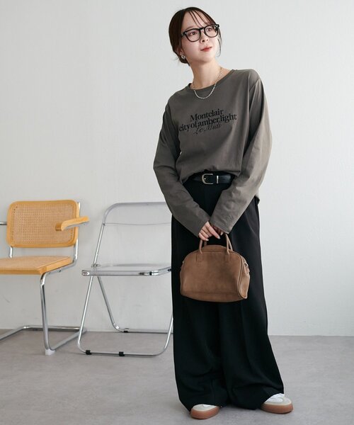 DISCOAT(ディスコート)の「シルケットロゴ刺繍ロンT(Tシャツ/カットソー・レディース・オフホワイト/チャコールグレー/ネイビー・FREE)」の21枚目の写真