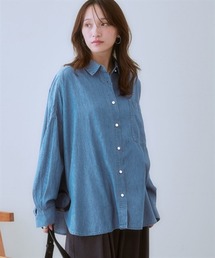 nissen | 綿100%デニムワイドシャツ(シャツ/ブラウス)