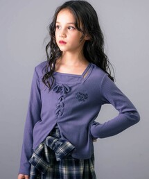 nexchic（ネクシック）の「テレコキャミソールレイヤード長袖Tシャツ(110~150cm)（Tシャツ/カットソー・キッズ）」