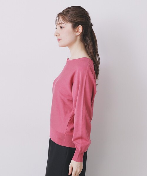 index（インデックス）の「ビジューキーネックドルマンニット【洗濯機OK】（ニット/セーター・レディース・ピンク系/ネイビー/ホワイト系8/グリーン系5/ナチュラル・34/36/38/40/42）」の10枚目の写真