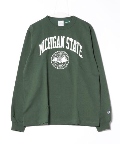 Champion(チャンピオン)の「Champion/チャンピオン/T1011 LONG SLEEVE T-SHIRT(Tシャツ/カットソー・メンズ・ホワイト/モスグリーン・M/L/XL)」の2枚目の写真
