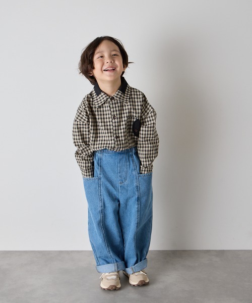 riziere(リジェール)の「センターシームデニムパンツ(デニムパンツ・キッズ・ブルー・150/140/130/120/110/100/90)」の5枚目の写真