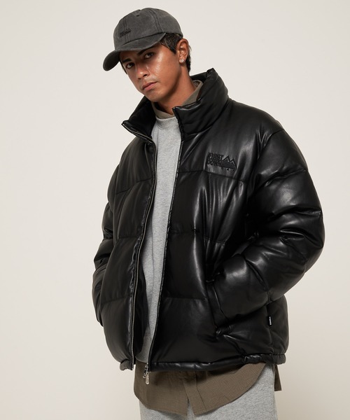 Kinetics × FIRST DOWN | バブルダウンジャケット カラーレザー