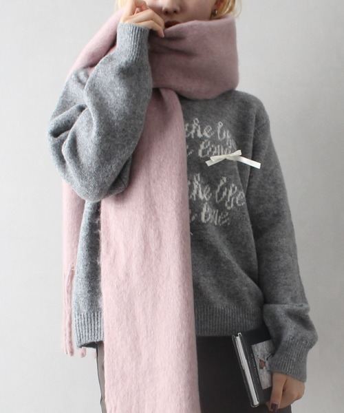 SpRay（スプレイ）の「起毛ストール（ストール/ショール・レディース・アイボリー/ブラック/ピンクベージュ/ライトベージュ/ロイヤルブルー/モカ/ライトグレー・FREE）」の19枚目の写真