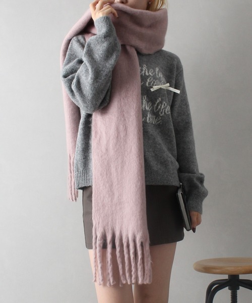 SpRay（スプレイ）の「起毛ストール（ストール/ショール・レディース・アイボリー/ブラック/ピンクベージュ/ライトベージュ/ロイヤルブルー/モカ/ライトグレー・FREE）」の20枚目の写真
