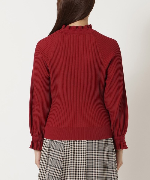 Rose Tiara（ローズティアラ）の「【定番人気アイテム】ドロップショルダーフリル襟ニット（ニット/セーター・レディース・ネイビー/レッド/ベージュ・46/42/38）」の16枚目の写真