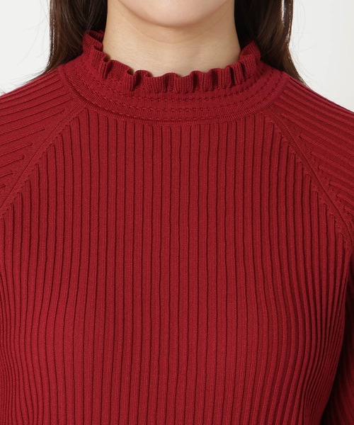 Rose Tiara（ローズティアラ）の「【定番人気アイテム】ドロップショルダーフリル襟ニット（ニット/セーター・レディース・ネイビー/レッド/ベージュ・46/42/38）」の18枚目の写真