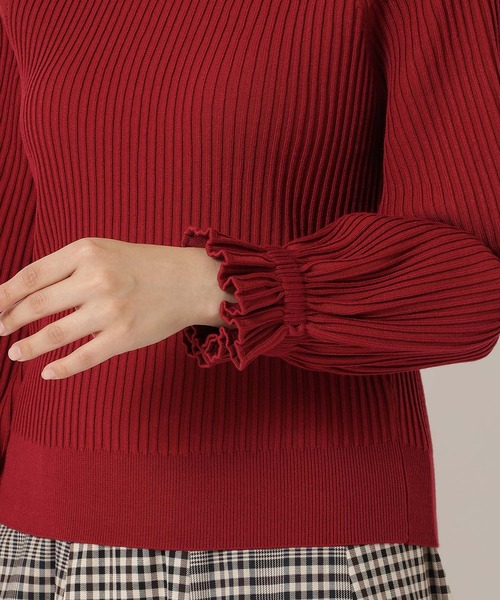 Rose Tiara（ローズティアラ）の「【定番人気アイテム】ドロップショルダーフリル襟ニット（ニット/セーター・レディース・ネイビー/レッド/ベージュ・46/42/38）」の20枚目の写真