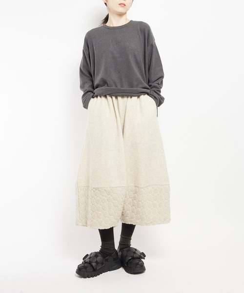 gomme（ゴム）の「Wライトパイル　ヘムチェンジパンツ（スウェットパンツ・レディース・ネイビー/オートミール/ブラック・MEDIUM）」の11枚目の写真