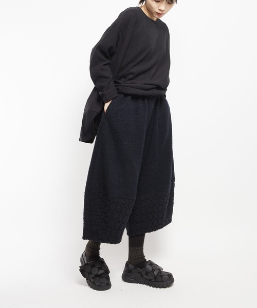 gomme（ゴム）の「Wライトパイル　ヘムチェンジパンツ（スウェットパンツ・レディース・ネイビー/オートミール/ブラック・MEDIUM）」の13枚目の写真