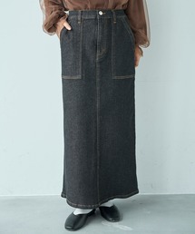 mil | ベイカー風 デニムナロースカート【588102】(スカート)