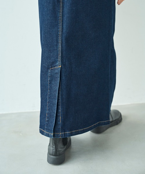 mil(ミル)の「ベイカー風 デニムナロースカート【588102】(スカート・レディース・インディゴブルー/ブラック・XS/S)」の22枚目の写真