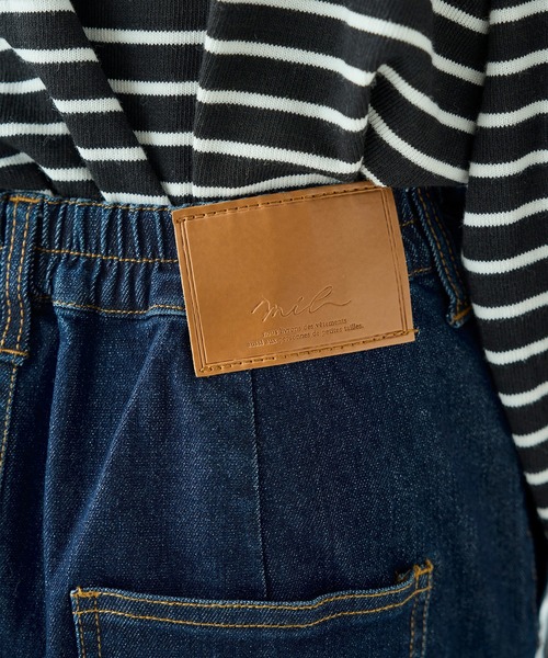 mil(ミル)の「ベイカー風 デニムナロースカート【588102】(スカート・レディース・インディゴブルー/ブラック・XS/S)」の21枚目の写真