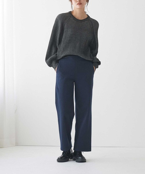 Tuche(トゥシェ)の「Tuche/トゥシェ ワイドパンツ ウールライク裏起毛 ストレッチ(その他パンツ・レディース・グレー系その他/ブラック系その他/ネイビー・MEDIUM/LARGE/X-LARGE)」の3枚目の写真