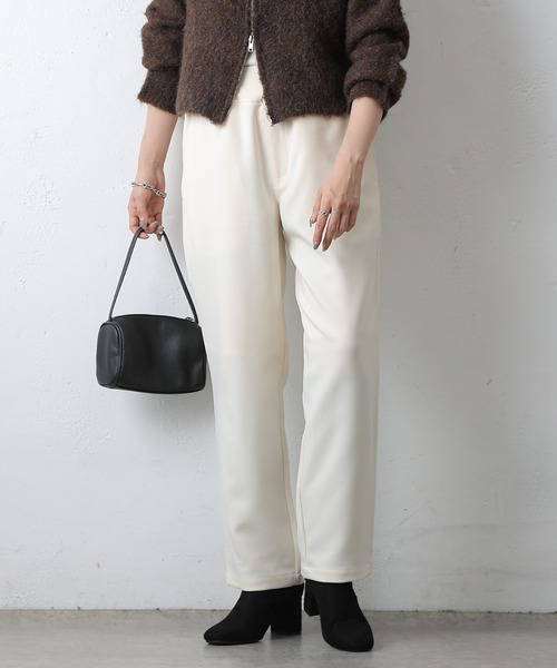 COLONY 2139(コロニートゥーワンスリーナイン)の「ウールライクイージーリブテーパードパンツ(スラックス・レディース・アイボリー/ブラック/チャコールグレー・SMALL/MEDIUM)」の1枚目の写真