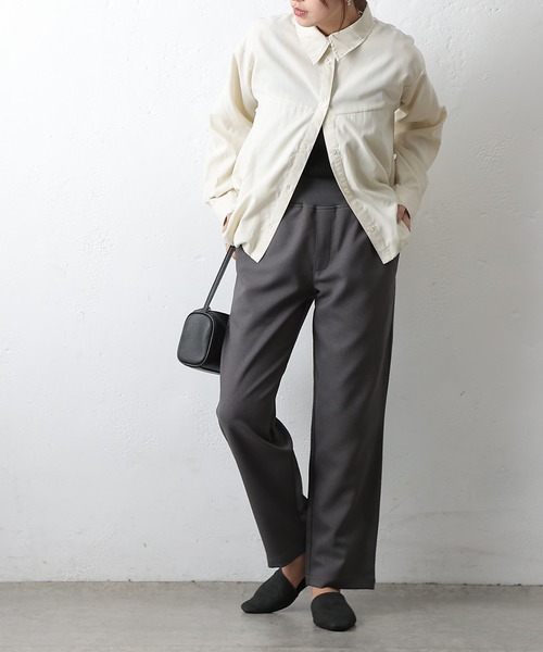 COLONY 2139(コロニートゥーワンスリーナイン)の「ウールライクイージーリブテーパードパンツ(スラックス・レディース・アイボリー/ブラック/チャコールグレー・SMALL/MEDIUM)」の19枚目の写真