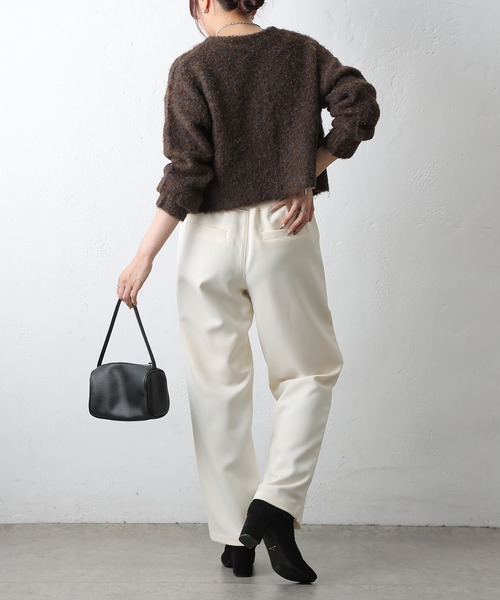 COLONY 2139(コロニートゥーワンスリーナイン)の「ウールライクイージーリブテーパードパンツ(スラックス・レディース・アイボリー/ブラック/チャコールグレー・SMALL/MEDIUM)」の9枚目の写真