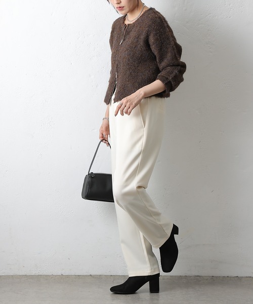 COLONY 2139(コロニートゥーワンスリーナイン)の「ウールライクイージーリブテーパードパンツ(スラックス・レディース・アイボリー/ブラック/チャコールグレー・SMALL/MEDIUM)」の10枚目の写真