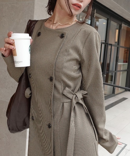 CORNERS（コーナーズ）の「ロングダブルサイドリボンワンピース（ワンピース・レディース・ブラウン系その他・マルチサイズ）」の10枚目の写真