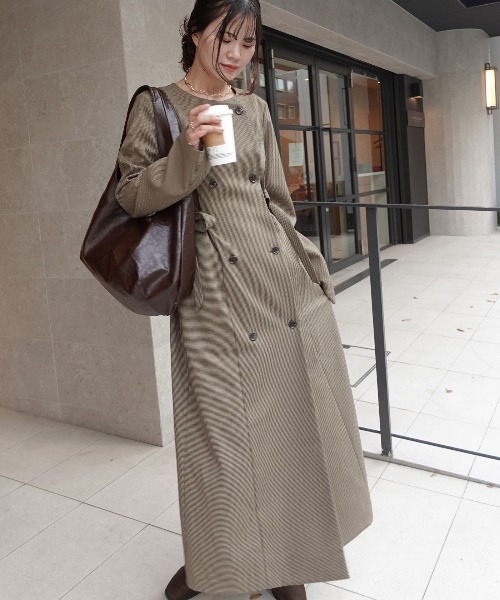 CORNERS（コーナーズ）の「ロングダブルサイドリボンワンピース（ワンピース・レディース・ブラウン系その他・マルチサイズ）」の3枚目の写真