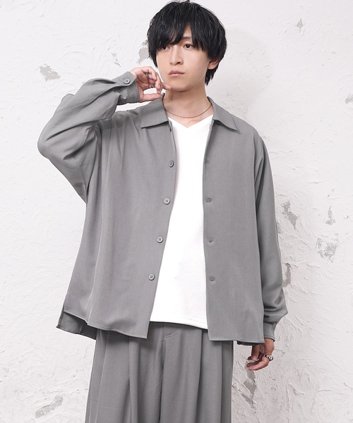 MinoriTY(マイノリティ)の「【MinoriTY】極とろみ生地ドルマンシャツジャケット+ワイドスラックスセットアップ メンズ 秋服 春服(セットアップ・メンズ・ブラック/チャコール/ベージュ・S/M/L)」の11枚目の写真