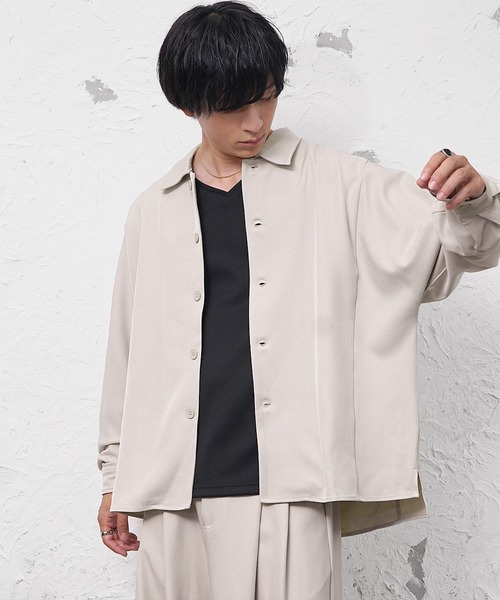 MinoriTY(マイノリティ)の「【MinoriTY】極とろみ生地ドルマンシャツジャケット+ワイドスラックスセットアップ メンズ 秋服 春服(セットアップ・メンズ・ブラック/チャコール/ベージュ・S/M/L)」の7枚目の写真