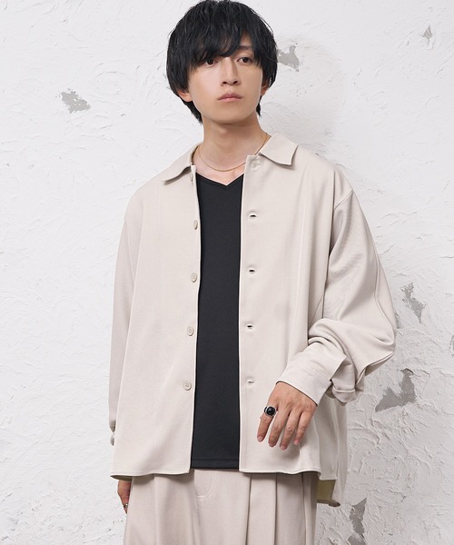 MinoriTY(マイノリティ)の「【MinoriTY】極とろみ生地ドルマンシャツジャケット+ワイドスラックスセットアップ メンズ 秋服 春服(セットアップ・メンズ・ブラック/チャコール/ベージュ・S/M/L)」の6枚目の写真