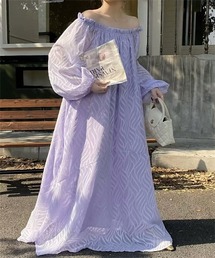 オフショルダー」に該当するワンピース/ドレス（パープル/紫色系