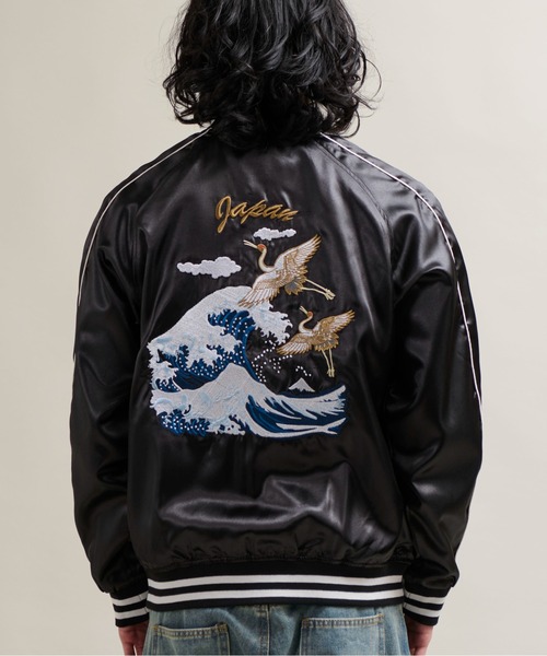 セール】10B3 FAR EAST “WAVE & CRANE” Souvenir Jacket サテン