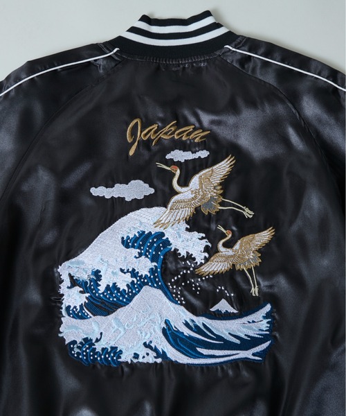 セール】10B3 FAR EAST “WAVE & CRANE” Souvenir Jacket サテン