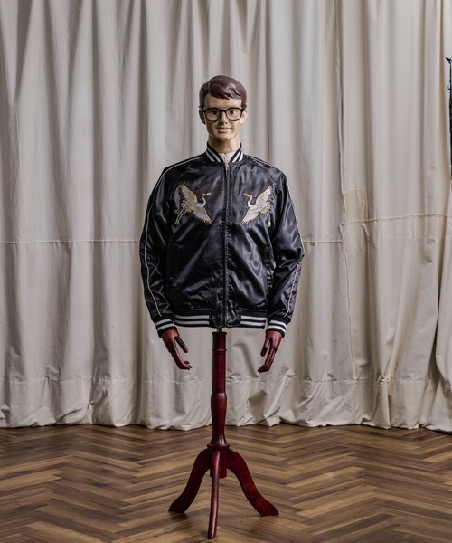 セール】10B3 FAR EAST “WAVE & CRANE” Souvenir Jacket サテン