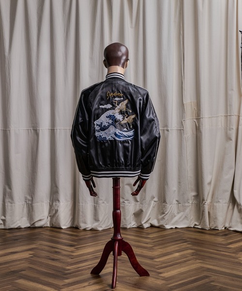セール】10B3 FAR EAST “WAVE & CRANE” Souvenir Jacket サテン