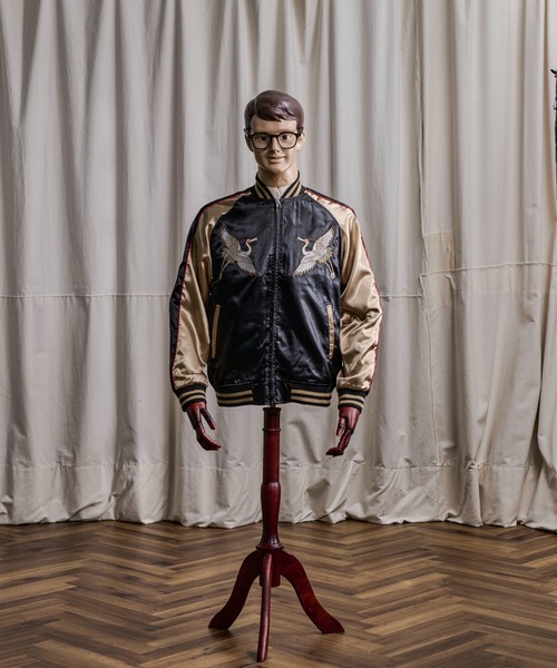 セール】10B3 FAR EAST “WAVE & CRANE” Souvenir Jacket サテン