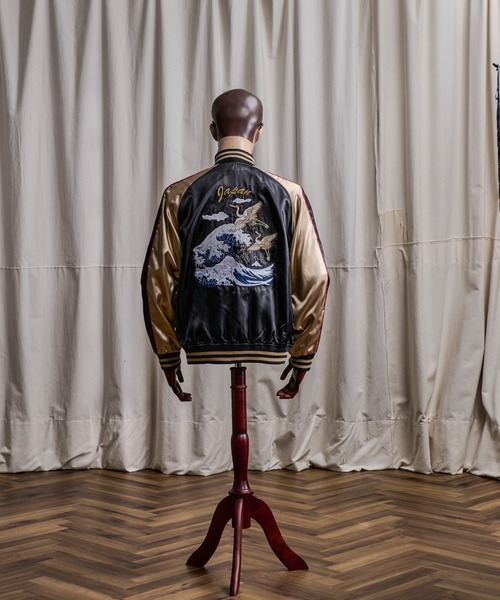 セール】10B3 FAR EAST “WAVE & CRANE” Souvenir Jacket サテン