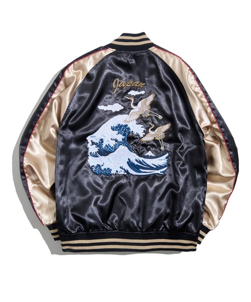 セール】10B3 FAR EAST “WAVE & CRANE” Souvenir Jacket サテン